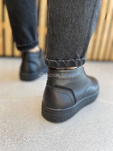 Фото Ботинки мужские кожаные черного цвета зимние 8023з/40 10