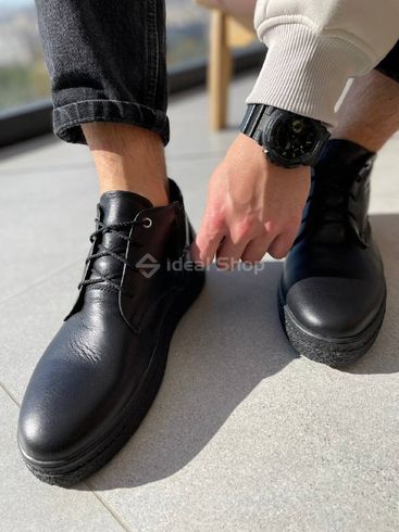 Фото Ботинки мужские кожаные черного цвета зимние 8023з/40 6