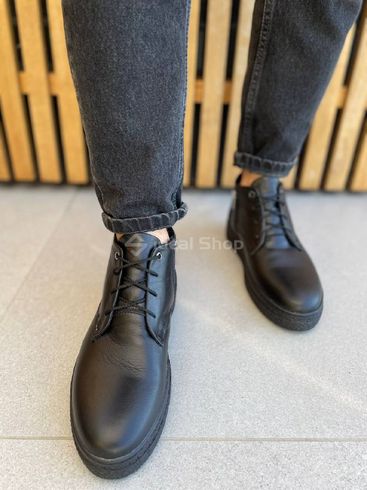Фото Ботинки мужские кожаные черного цвета зимние 8023з/40 3