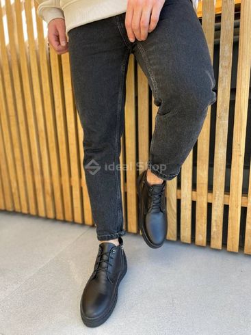 Фото Ботинки мужские кожаные черного цвета зимние 8023з/40 9