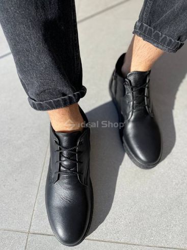 Фото Ботинки мужские кожаные черного цвета зимние 8023з/40 7