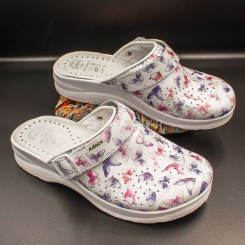Фото Женские кожаные сабо Adaco 812sr butterflies 36р 812sr-butterflies-36 4