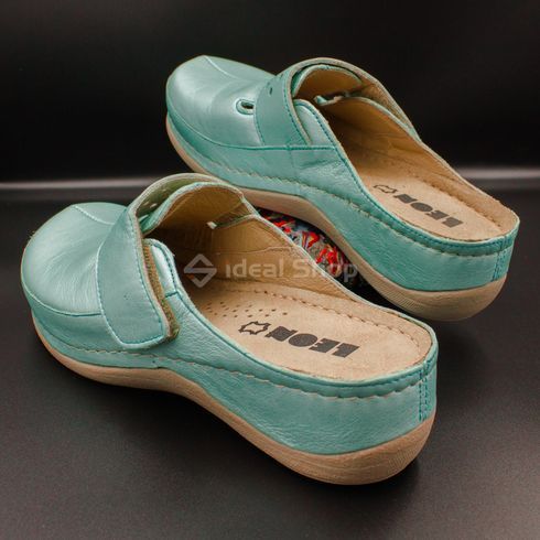 Фото Женские сабо кожаные Leon 902, бирюзовые 902-turquoise-38 11