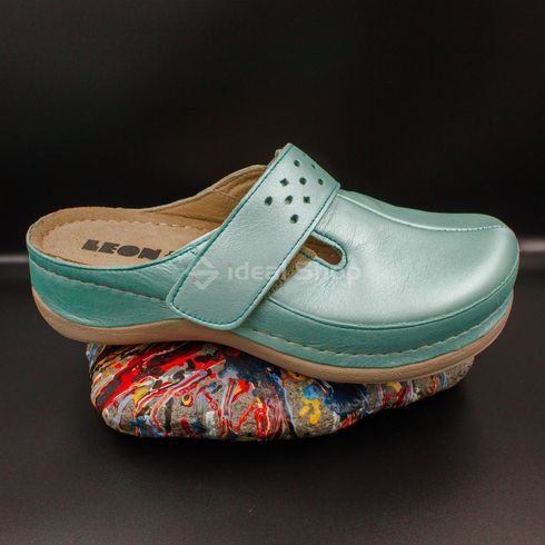 Фото Женские сабо кожаные Leon 902, бирюзовые 902-turquoise-38 20