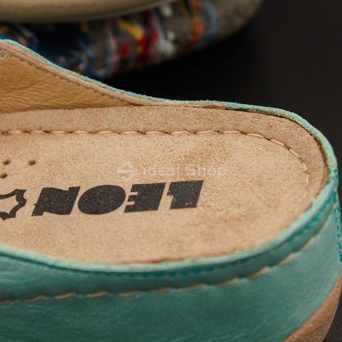 Фото Женские сабо кожаные Leon 902, бирюзовые 902-turquoise-38 17