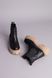 Черевики жіночі шкіряні чорні з гумкою на бежевій підошві зимові 35 (23 см)
