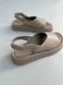 Skórzane beżowe sandały damskie z zapięciem na rzepy 36 (23 cm)
