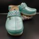 Женские сабо кожаные Leon 902, turquoise, 38