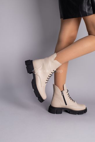 Фото Ботинки женские кожаные бежевые зимние 5550-3з/36 3