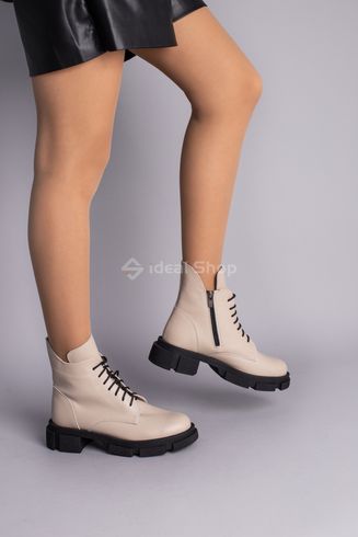 Фото Ботинки женские кожаные бежевые зимние 5550-3з/36 2