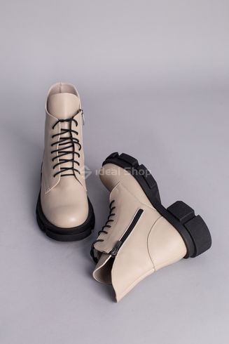 Фото Ботинки женские кожаные бежевые зимние 5550-3з/36 7