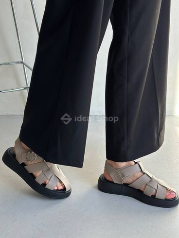 Foto Skórzane sandały damskie w kolorze beżowym 6601-2/36 4