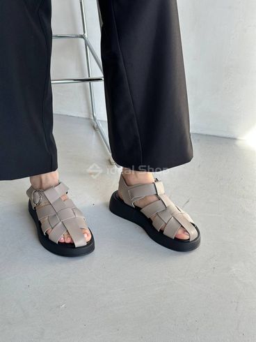 Foto Skórzane sandały damskie w kolorze beżowym 6601-2/36 2
