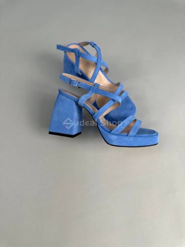 Foto Zamszowe sandały damskie w kolorze niebieskim 9983/36 12