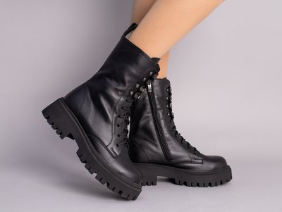 Фото Ботинки женские кожаные черные демисезонные 5577-2д/36 1