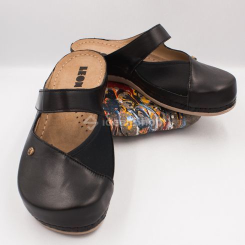 Фото Жіночі сабо шкіряні Leon Ruby, 953, чорні 953-black-37 19