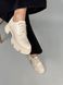 Туфлі жіночі шкіряні бежеві на шнурках