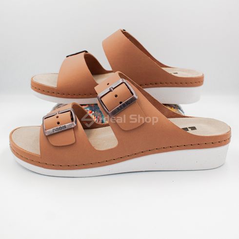 Фото Шлепанцы женские кожаные Leon 5012 5012-brown-37 9