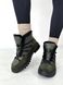 Damskie skórzane granatowe botki w kolorze khaki z zamszową wstawką buty zimowe 36 (23,5 cm)