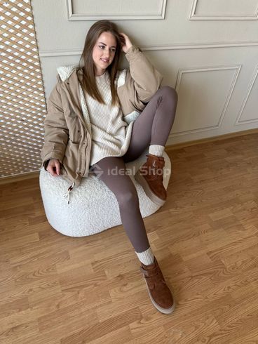 Uggs damskie zamszowe brązowe z zapięciem na rzepy 35 (22.5 cm)