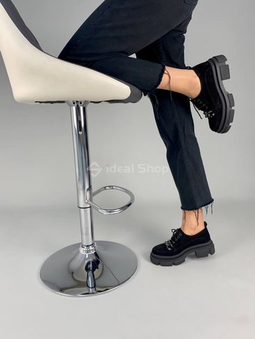 Лофери жіночі замшеві чорні на шнурівці 36 (23 см)
