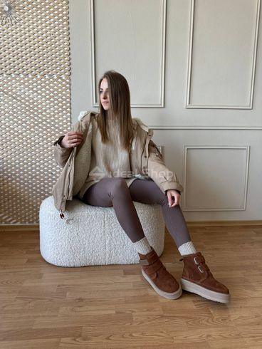 Uggs damskie zamszowe brązowe z zapięciem na rzepy 35 (22.5 cm)