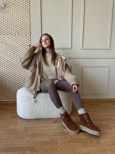 Uggs damskie zamszowe brązowe z zapięciem na rzepy 35 (22.5 cm)