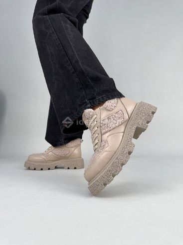 Фото Ботинки женские кожаные бежевые на байке 4400д/36 2