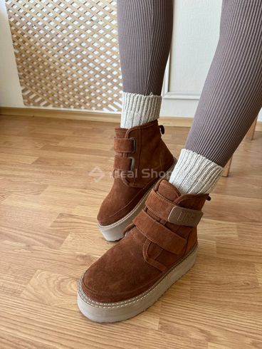 Uggs damskie zamszowe brązowe z zapięciem na rzepy 35 (22.5 cm)