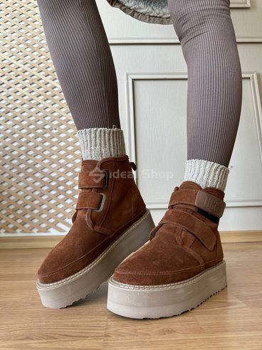 Uggs damskie zamszowe brązowe z zapięciem na rzepy 35 (22.5 cm)