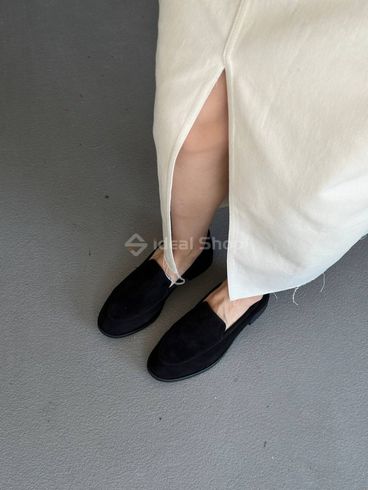 Damskie welurowe loafersy w kolorze czarnym 36 (23,5 cm)