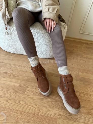 Uggs damskie zamszowe brązowe z zapięciem na rzepy 35 (22.5 cm)