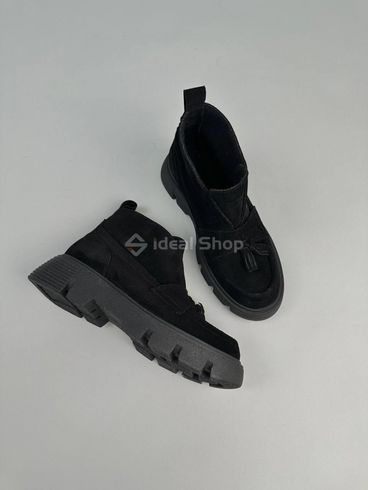 Лофери жіночі замшеві чорного кольору демісезонні 36 (23 см)