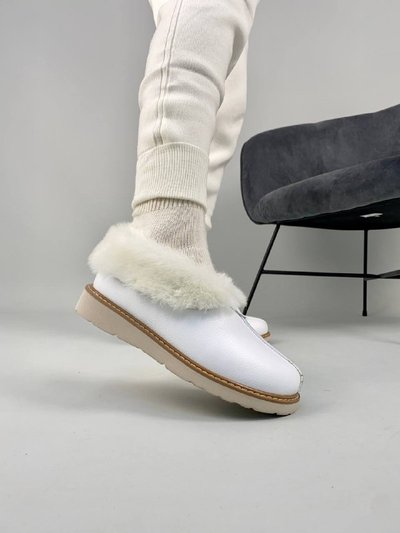 Damskie skórzane buty ugg białe krótkie 35 (22.5 cm)