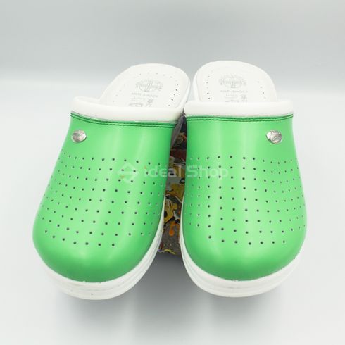 Фото Жіночі тапочки сабо шкіряні Adaco 100SB green 36р 100SB-зелені-39р 6
