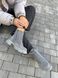 Черевики жіночі замшеві сірого кольору на шнурках і з замком 37 (23.5-24 см)
