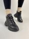 Кросівки жіночі шкіра флотар чорного кольору зимові 36 (23,5 см)