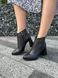 Фото Ботильоны женские кожаные черного цвета на каблуках демисезонные 2705д/36 1
