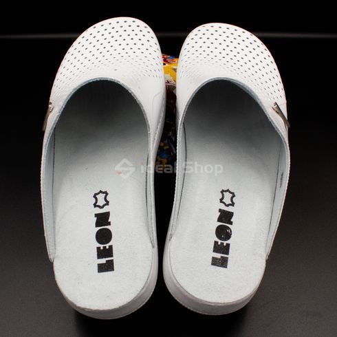 Фото Жіночі тапочки сабо шкіряні Leon Klasik II, PU 115 розмір 36, white PU 115-white-36 14