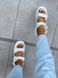 Damskie skórzane sandały białe pikowane z zapięciem na rzepy 36 (23,5 cm)