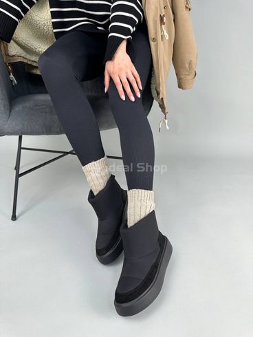 Uggs dla kobiet z tkaniny przeciwdeszczowej w kolorze czarnym z zamszowymi wstawkami 38 (24.5-25 cm)