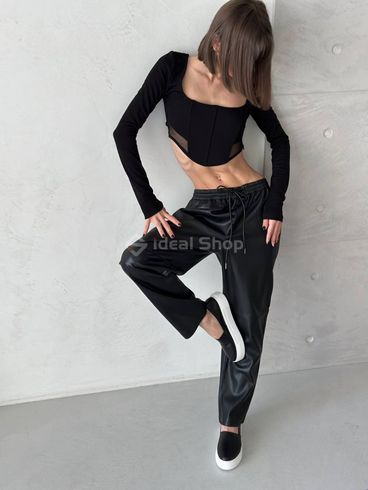Фото Слипоны женские кожаные черного цвета 9907-3/36 10