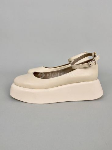 Skórzane buty damskie w kolorze mlecznym na platformie 37 (23,5 cm)