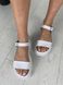 Skórzane sandały damskie w kolorze białym na białej podeszwie 39 (25 cm)
