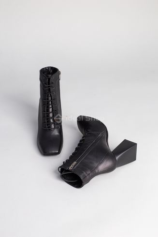 Фото Ботильоны женские кожаные черные на каблуке демисезонные 5595д/40 8