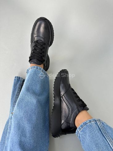 Кросівки жіночі шкіряні чорні 37 (24.5 см)