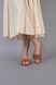 Шльопанці жіночі шкіряні карамельного кольору з косичкою на низькому ходу 36 (23 см)