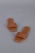 Skórzane klapki damskie w kolorze karmelowym z warkoczem na niskim obcasie 36 (23 cm)
