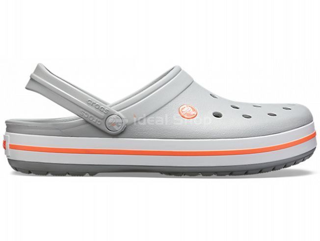 Кроксы Crocband Light Grey/Bright Coral, размер 43