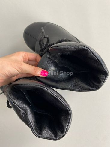 Уггі жіночі шкіряні чорні зі шнурівкою 37 (24 см)
